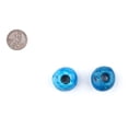 thumbnail image 2 of The Bead Chest Vintage Glazed Ceramic Donkey Beads 2 Beads 22mm Middle East Blue Round Glass Large Hole, 2 of 4