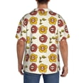 thumbnail image 3 of Balery Sunflowers And Skull Camisa Casual de Manga Corta con Botones para Hombre, Texturizada, Estilo Cubano, para Playa, Verano-Medium, 3 of 5