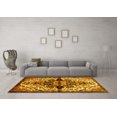 thumbnail image 3 of Ahgly Company Machine Washable Indoor Rectangle Medallion Yellow Traditional Area Rugs, 5' x 8', 3 of 4