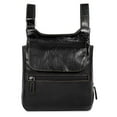 thumbnail image 5 of Jack Georges Voyager Hand-Stained Buffalo Leather Slim Crossbody #7831 (Black), 5 of 5