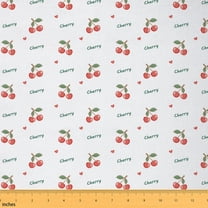 Homewish Cartoon Cherry Fruit Fabric by the Yard 2 Yards, Kawaii Love Heart Sewing Fabric, Teens Boys Girls Kids Fabric for Sewing, Lightweight Room Decor