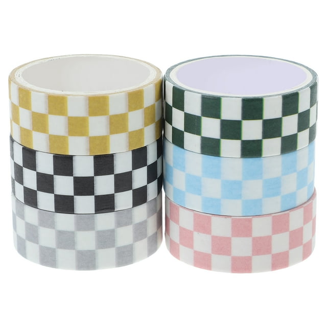rollos de cinta washi de cuadrícula decorativa para scrapbooking, bricolaje, colores variados