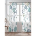 thumbnail image 2 of Teal Coastal Sheer Curtains 2 Panels Set, Starfish Coral Shell Window Sheer Curtains for Living Room/Bedroom, Summer Ocean Beach Light Filtering Rod Pocket Voile Drapes, 52" W x 108" L, 2 of 7