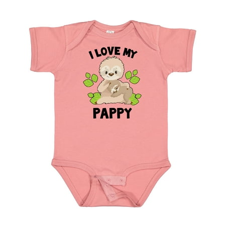 

Inktastic Cute Sloth I Love My Pappy with Green Leaves Gift Baby Boy or Baby Girl Bodysuit
