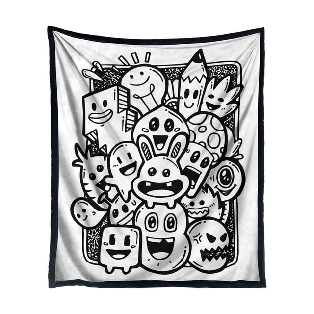 WUSUOWEI 1PC DIY Coloring Blanket,Color Your Own Blankets,Customizable Washable Colorings Blanket Kits,Coloring Mat,Creating Colorings Blankets for Adults,Art Activity Home Decoration