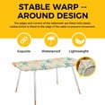 thumbnail image 4 of Teal Red Coastal Table Cloths for 8 Foot Rectangle Tables, Summer Beach Nautical Sea Turtle Coral Starfish Patio Waterproof Elastic Fitted Tablecloths, Washable Rectangular Table Cover for Camping, 4 of 8