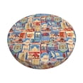 thumbnail image 2 of Round Bar Stool Seat Covers, Set Of Travel Vintage Elastic Round Chair Cover Stool Seat Slipcover Bar Stool Cushions Round Pad for 12-14 inch, 2 of 7