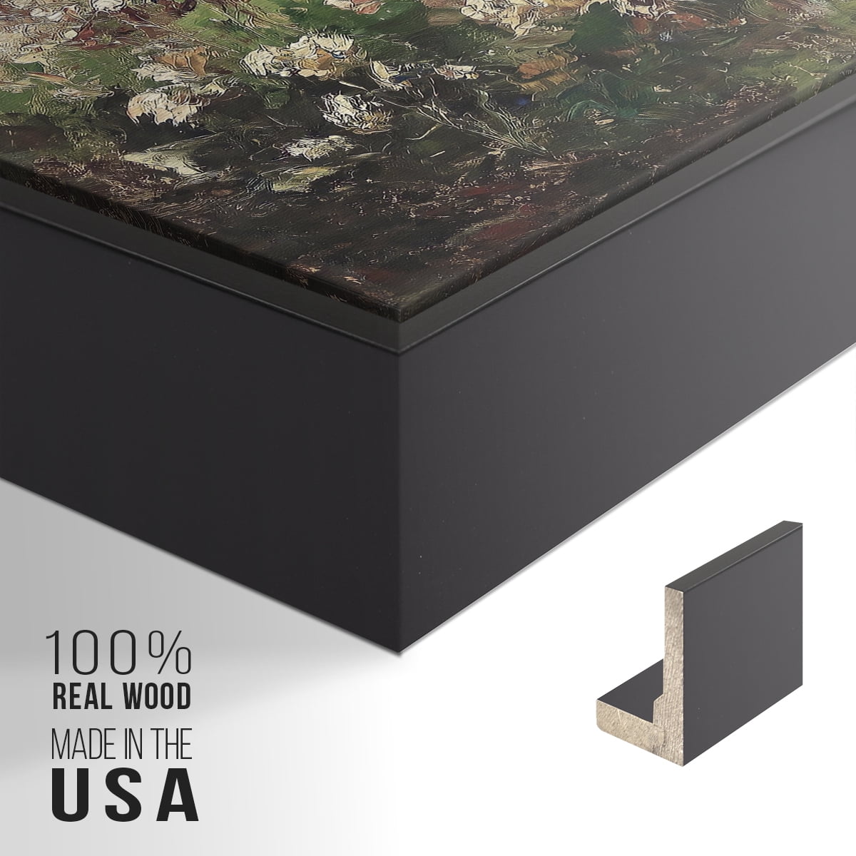 Vintage Landscape-CCXL By Wexford Home Framed in Black Wood Gallery Wrapped Canvas 17 in. x 25 in.