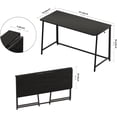 thumbnail image 3 of Folding Desk, Small Foldable Desk 47.2" for Small Spaces, Space Saving Computer Table Writing Workstation for Home Office, Easy Assembly,Black, 3 of 14