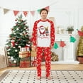 thumbnail image 3 of Christmas Family Pajamas Matching Set Santa Elk Print Top Red Pant Loungewear Sleepwear, 3 of 7