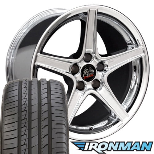 18x9 Wheel Fits Ford Mustang Saleen Style Chrome Rim W Ironman Tires Set Walmart Com Walmart Com