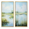 thumbnail image 2 of Designart "Meadow Calm Waters II" Meadow Framed Wall Art Set Of 2 - Green Landscapes Framed Canvas Set For Living Room Decor, 2 of 7