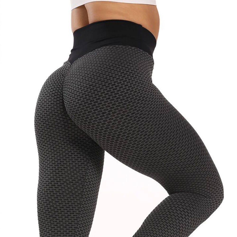 Women High Waist Yoga Pants Anti-Cellulite Leggings Sport Gym Scrunched Trousers 