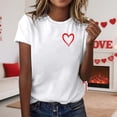 thumbnail image 2 of T-shirts de la Saint-Valentin pour Femmes 2026 Mode Manches Courtes Col Rond Cœur Graphique, 2 of 4