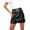 Black, variant on RUTAYY Women Sequin Mini Skirt Glitter Skirt Belly Dance Short Skirt Clubwear Festival Concert Dance Fringe Scarf Skirt Solid Color Smocked Boho Pleated Skirts