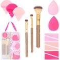 thumbnail image 1 of 21pc Beauty Set Glam Gem Rhinestone Handle Brush Collection with Assorted Blender Sponge Wedge Cosmetic Application Tools Kit for Face, 1 of 5