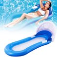 thumbnail image 3 of Muyoka Hamaca flotante Cama flotante cómoda inflable con cobertizo de sombra Hamaca de agua plegable para niños y adultos para piscina Playa Mar Muyoka Hogar, 3 of 7