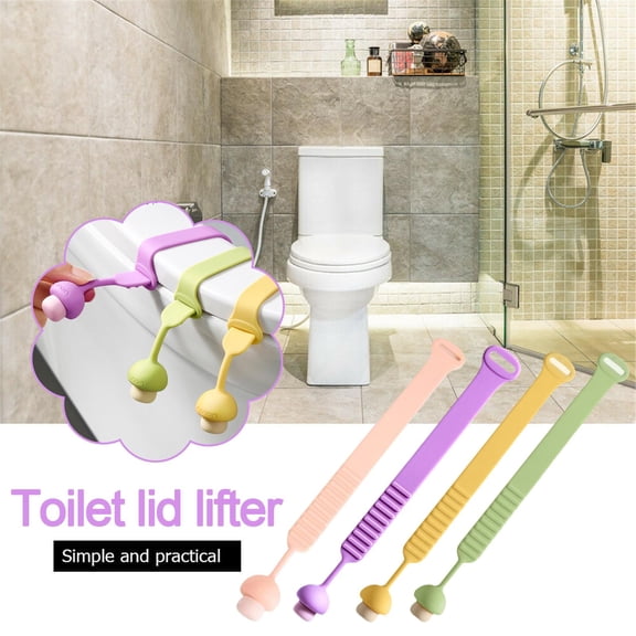 NOVELAR Anti-Slip Silicone Toilet Seat Lifter, 9.36 in Length, Easy to Install and Adjust, Securely Lifts Any Size Seat Cover for Cleaner Bathroom Use