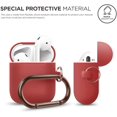thumbnail image 3 of IBAOLEA Etui en Silicone avec Porte-Clés Compatible avec les AirPods IBAOLEA 1 & 2, LED avant Visible, Prend en Charge la Charge Sans Fil, Silicone de Protection [Vert Pastel] Rouge, 3 of 7