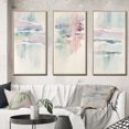 thumbnail image 1 of Designart "Muted Pastels - A Quiet Oasis I" Abstract Liquid Ink Framed Wall Art Set Of 3 - Blue Modern Frame Gallery Set For Office Decor, 1 of 6