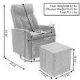 thumbnail image 7 of Swivel Rocking Chair with Ottoman Storage, Accent Leisure Chair Leisure Chair with Folding or Storage Ottoman Footrest, Comfy Sofa Armchair with Side Pocket for Living Room, Bedroom, White Teddy, 7 of 7