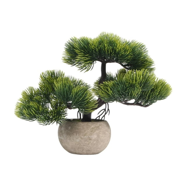bonsái artificial, bonsái falso coleccionable, plantas artificiales, bonsái verde para interior, estantería de escritorio para oficina Verde oscuro