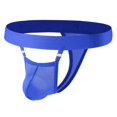 thumbnail image 2 of COSFO Blue Mens Thongs Bulge Pouch Mesh G-String Breathable Sport Loose Fit Men Underwear, 2 of 5