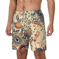 thumbnail image 2 of Balery Floral With Birds And Fantasy Flowers Mens Swim Trunks Swim Shorts for Men Quick Dry Inseam Beach Shorts with Compression Liner Pocket-Large, 2 of 9