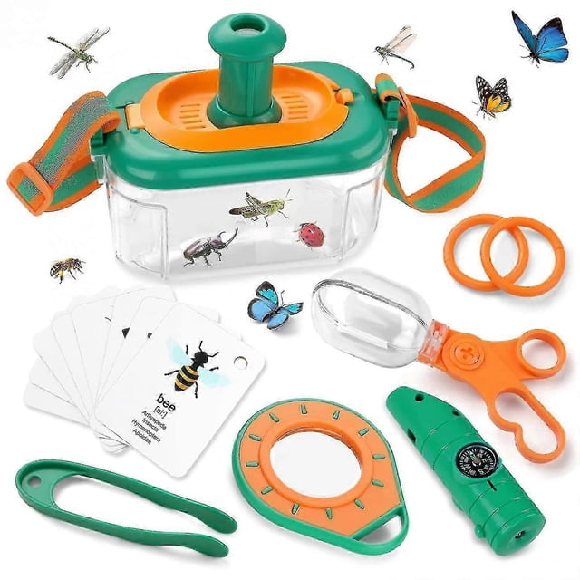 Bug Catcher Kit for Kids, Kids Outdoor Explorer Kit with Bug Collector, Whistle, Compass, Magnifying Glass, Bug Catching Kit Toy for Kids Age 3 4 5 6