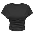 thumbnail image 6 of NinXxx Women's Lightweight Crewneck Relaxed Soft Blend Everyday Tee Black L, 6 of 6