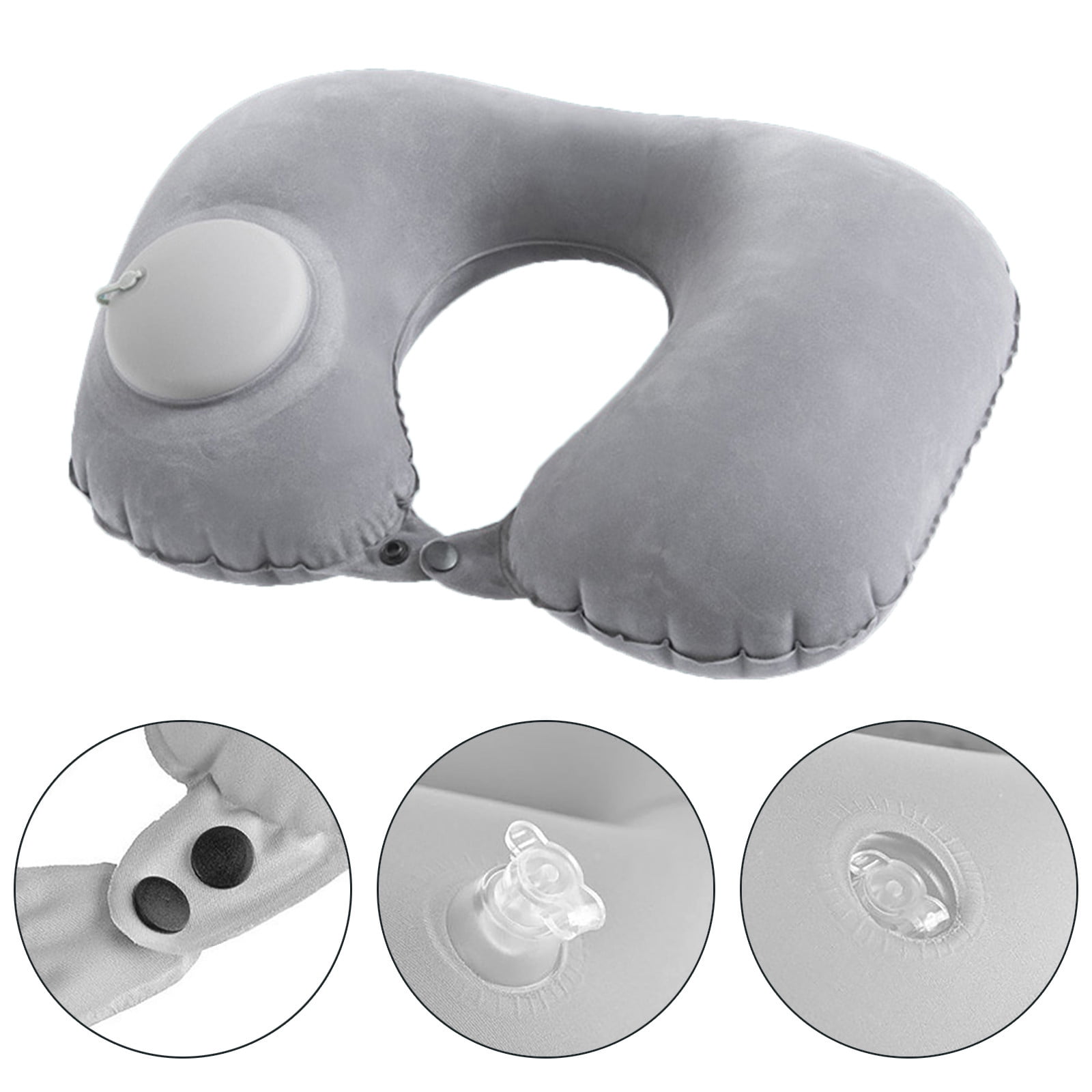 Noarlalf Seat Cushion Travel Neck Pillow Memory Foam Airplane Travel  Comfortable Washable Cover Plane Neck Support Pillow for Neck Sleeping Chair  Cushions 28*26*8 