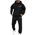 thumbnail image 2 of Sweatsuits for Men Set 2 Piece Casual Solid Color Hoodie Sweatshirt and Joggers Sweatpants Sets Comfortable Fall Winter Long Sleeve Sport Suit with Pocket, 2 of 4