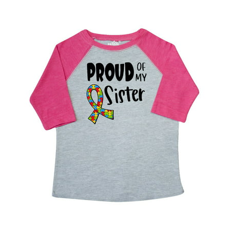 

Inktastic Proud of my Sister Autism Awareness Puzzle Piece Ribbon Gift Toddler Boy or Toddler Girl T-Shirt