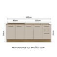 thumbnail image 3 of Kit de Cocina MADESA Agata 2 Muebles 3 Cajones 4 Puertas Marrón/Crema, 3 of 5
