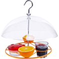 thumbnail image 1 of Oriole Bird Feeder, 3 Types Food, Orange Halves Fruit, Drinking Nectar and Grape Jelly Hummingbird Feeders, Outdoor Metal Hanging Adjustable Dome Proof Squirrel and Larger Birds Baffle, 1 of 7