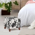 thumbnail image 3 of Homebeez Fabric Ottoman Square Footstool Padded Footrest Seat Sofa Footrest Extra Seating Brown Cow, 3 of 5