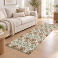 Vintage Floral Runner Rug 2.6'x8', Elegant Pastel Botanical Flower ...
