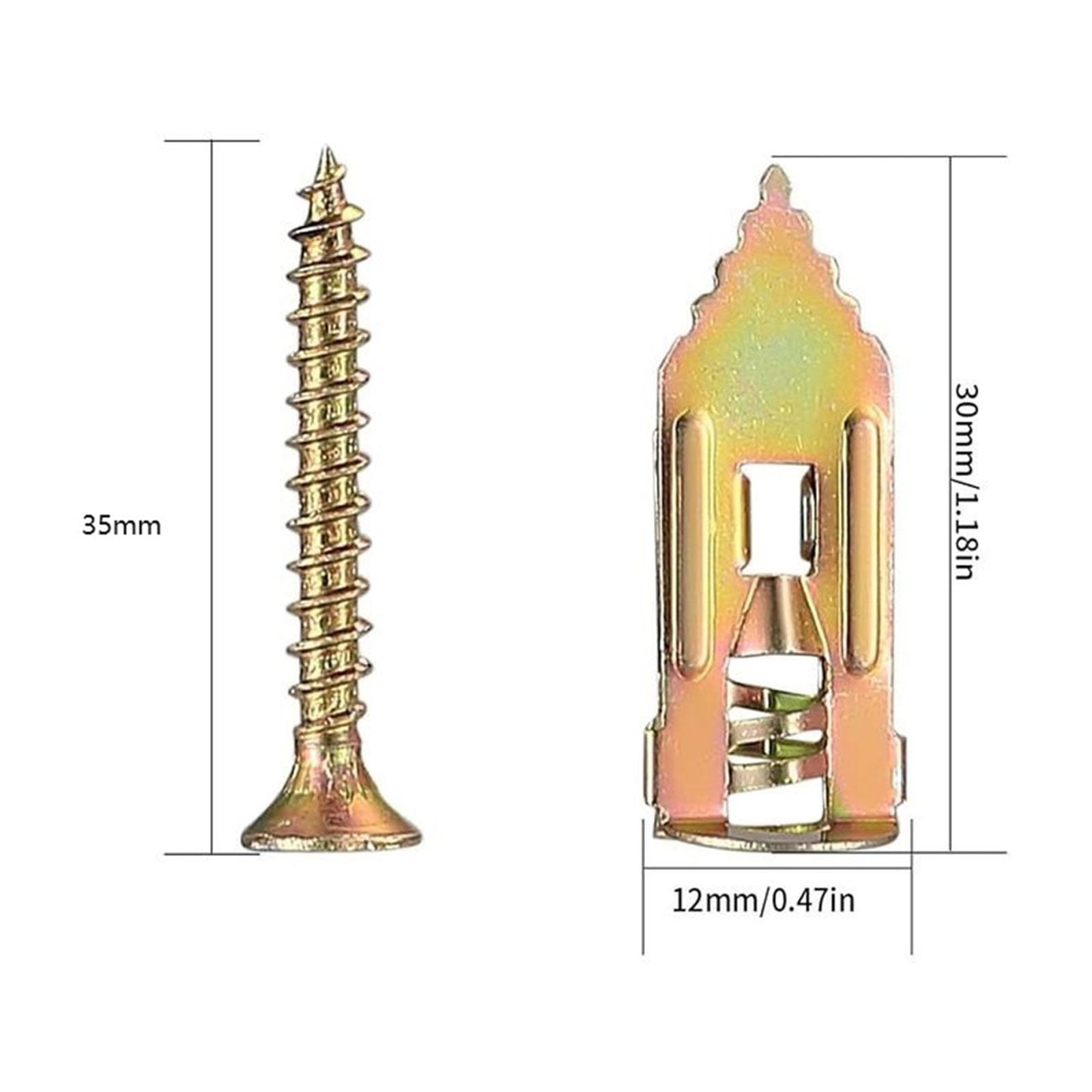 Quick & Screws Gypsum Board Drilling Wall Anchors Screw Set Time Saving Solution 50/100pcs for Stable Fix