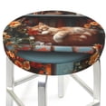 thumbnail image 3 of Gukieu Cat Asleep Among Flowers Print Round Chair Cover, Dust-proof and Non-slip Bar Chair Protective Cover, Suitable for Bars, Restaurants, Offices-12 inch, 3 of 7