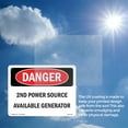 thumbnail image 6 of 2nd Power Source Available Generator OSHA Danger Aluminum Sign 24 Inch x 18 Inch - 5 Pack, 6 of 8