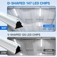 thumbnail image 4 of CNSUNWAY T8 2ft LED Shop Light Connectable, 28W 6000K 4200LM, D Shape 2 Pack, 4 of 10