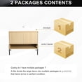thumbnail image 3 of 36" Vanity Set with Single Resin Sink and 2-Door Modern Cabinet in Oak, Easy to Clean and Assemble for Bathroom, 3 of 7