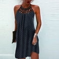 thumbnail image 1 of SMihono Robe d'Été Boho pour Femmes Grande Taille Mode Féminine Col Rond Sans Manches Imprimé Bretelles Robe, 1 of 4
