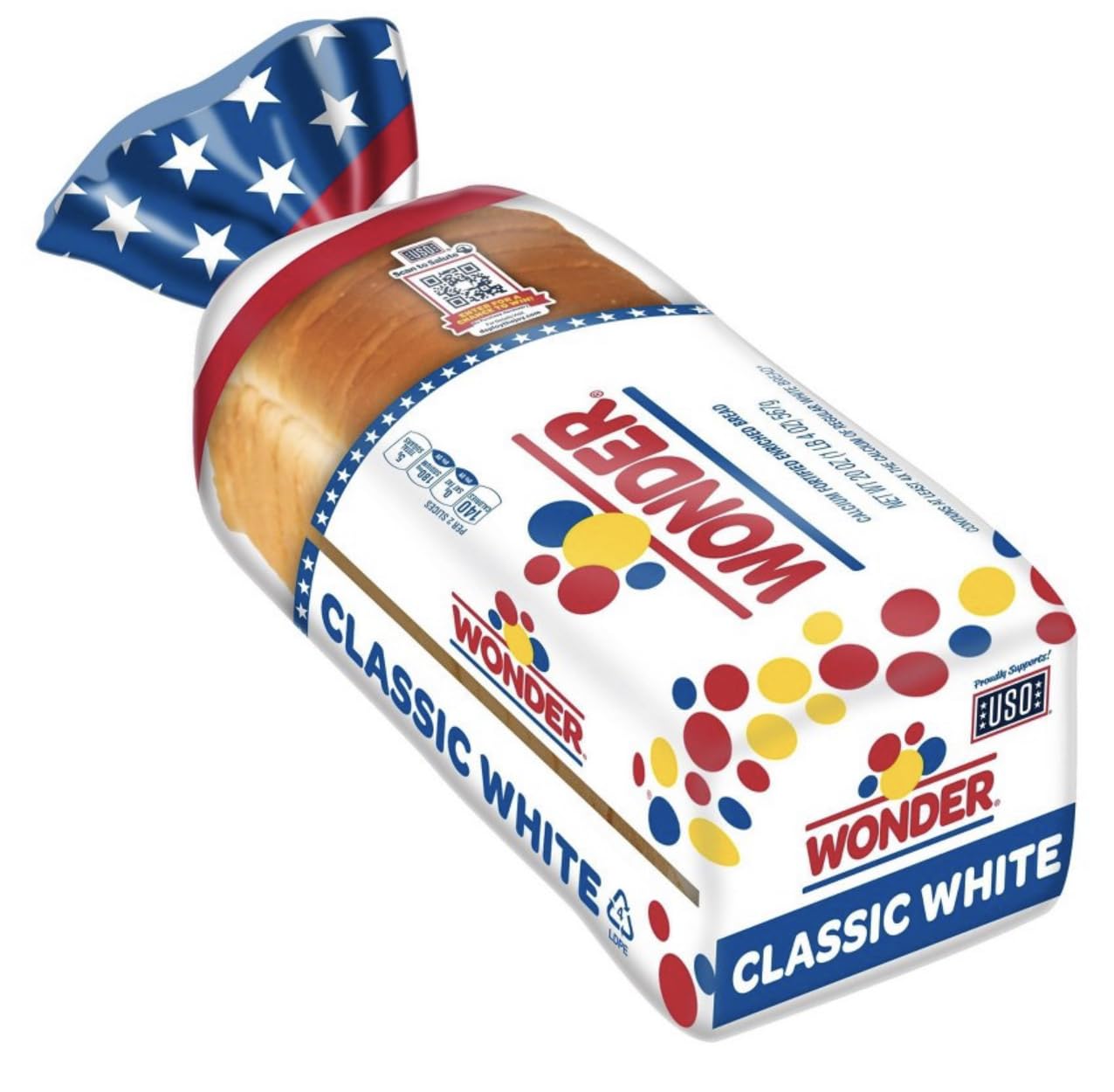 Wonder Bread Classic White Sandwich Bread, Sliced White Bread Loaf, 20 ...