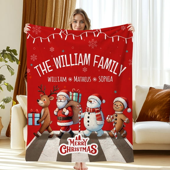 JML Custom USA Print Throw Blanket, Personalized Christmas Blanket With Text, Customized Gifts Blanket, Mutiple Sizes, 2nd Day Shipping