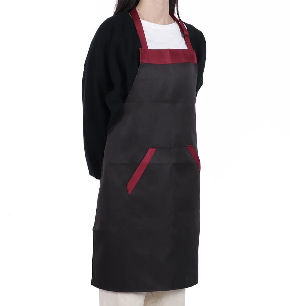 W91Cm x L41Cm Denny's Black Apron With Large Waterproof Lined Pocket Size 