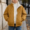 thumbnail image 2 of DJDLJWCJ Boys Winter Coat Fleece Lined Thicken Warm Quilted Jacket Solid Color Comforty Down Jacket Yellow Size 7, 2 of 9