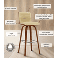 thumbnail image 6 of Vienna 30" Swivel Bar Stool in Walnut Wood Finish with Cream Faux Leather - Set of 4, 6 of 6