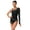 Black, variant on Sparkle Fringe Bodysuit Dance Leotard for Women Gymnastics Figure Skating Performance Tops Green XL