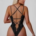 thumbnail image 4 of Hfnxid Women's Open Crotch Low Back Bodysuit Lace Embroidery Underwear for Women, 4 of 6